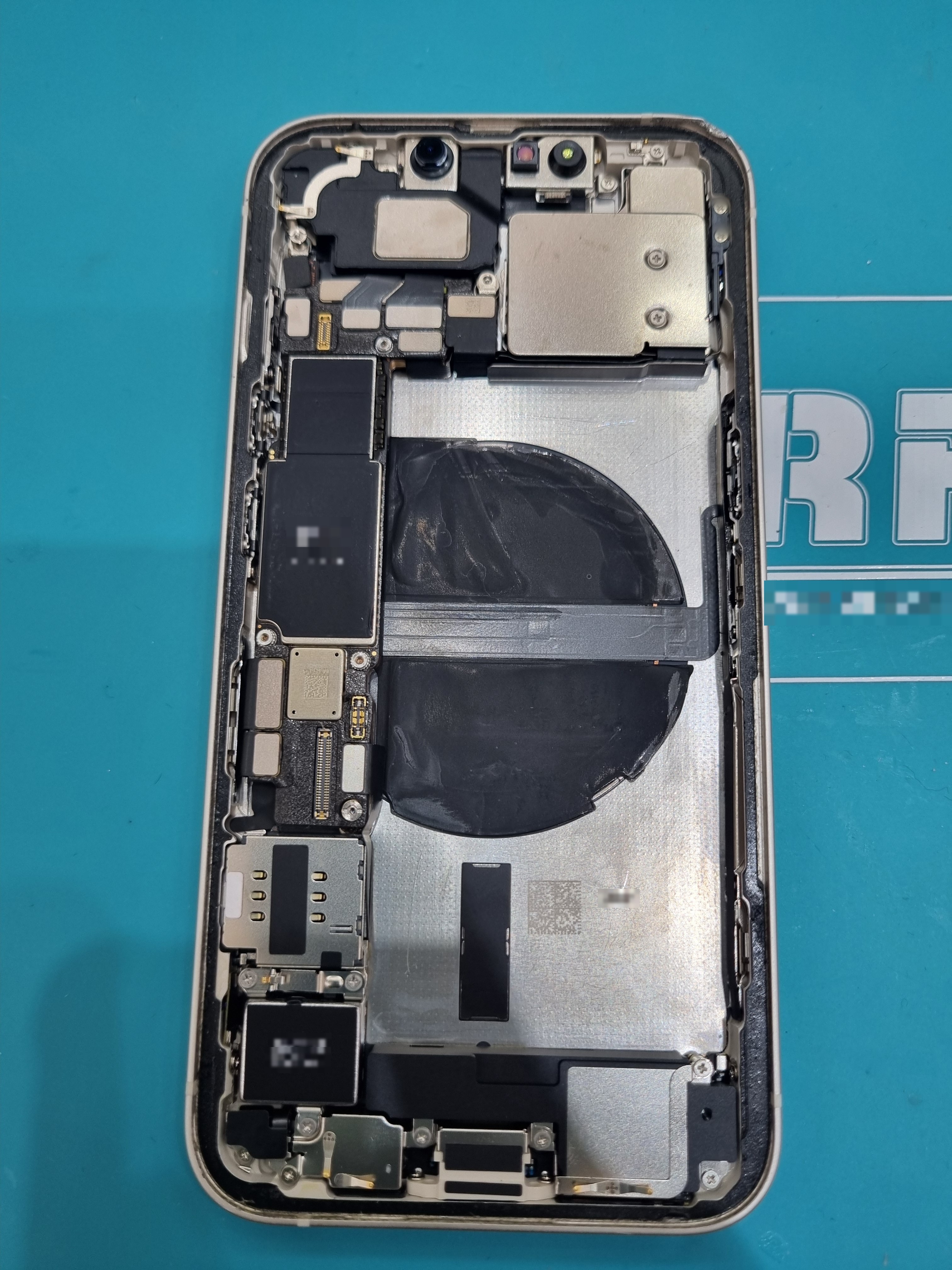아이폰 13 (iPhone 13) 화면+배터리 동시 수리 가격 수리 작업 중 — 다올리페어 직영점 진행