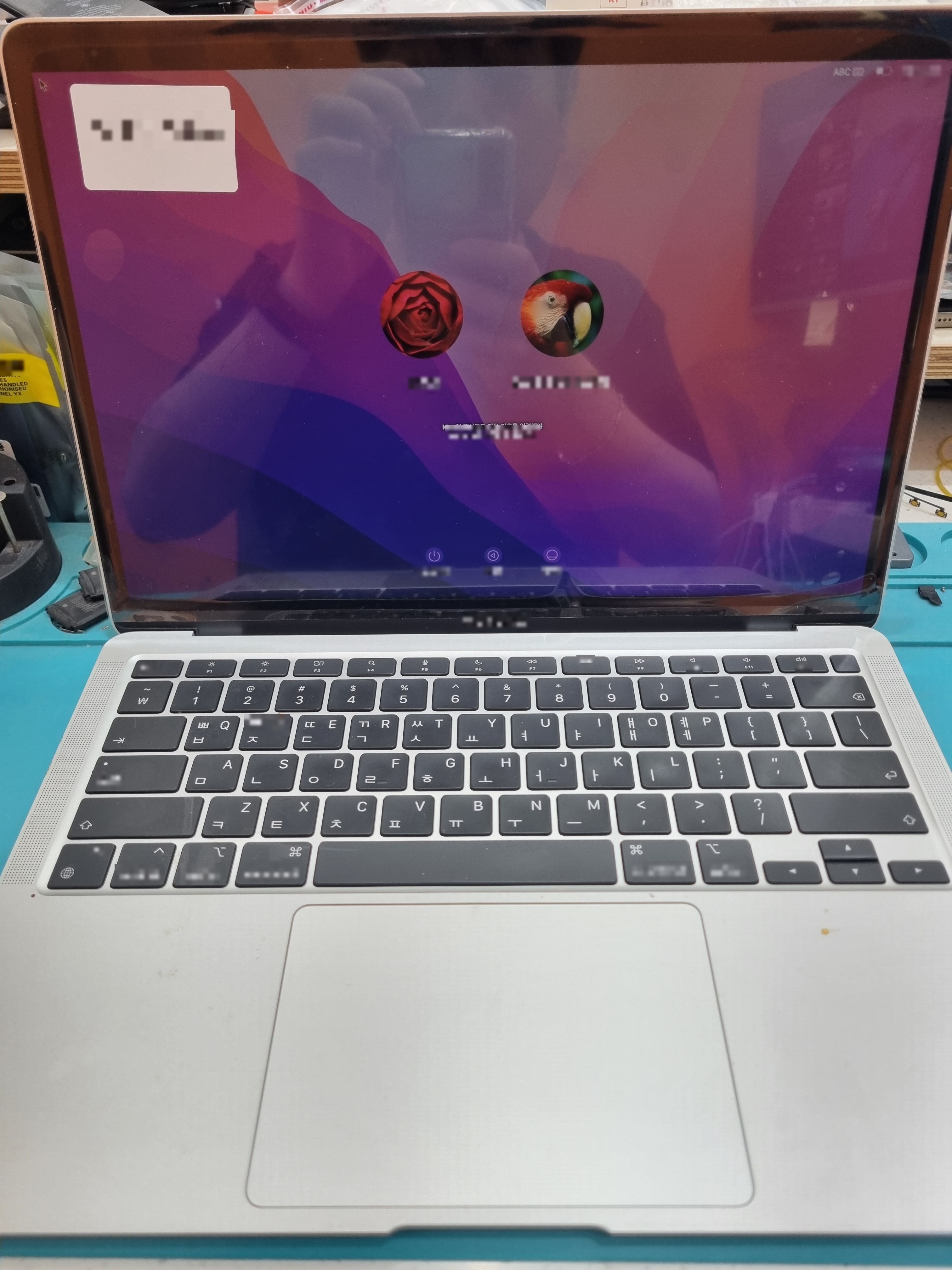맥북 MacBook Air 13인치 (M1) 교체 후 작동 화면 정상