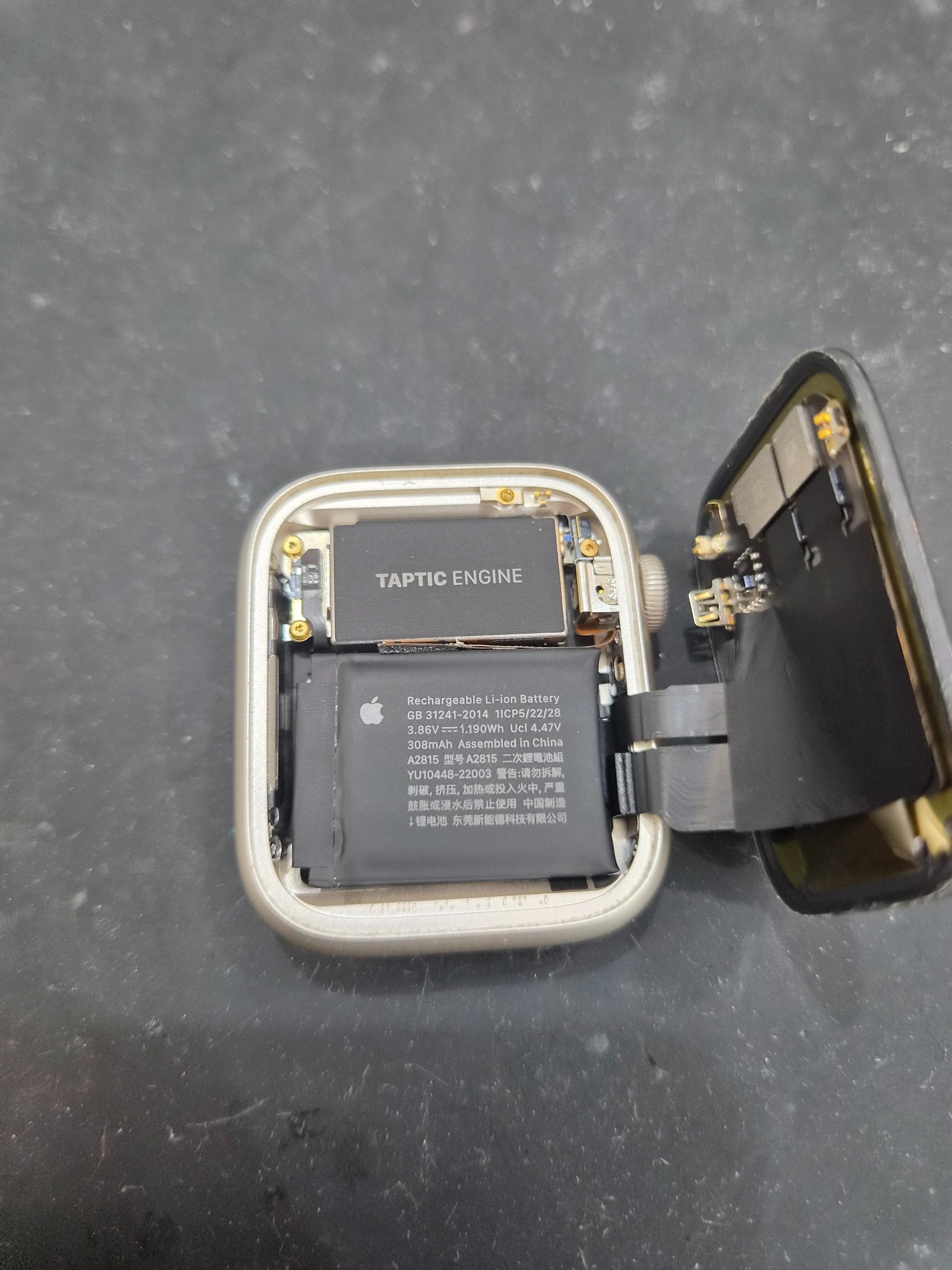 애플워치 Apple Watch Series 8 (45mm) 내부 분해 — 정밀 작업 단계
