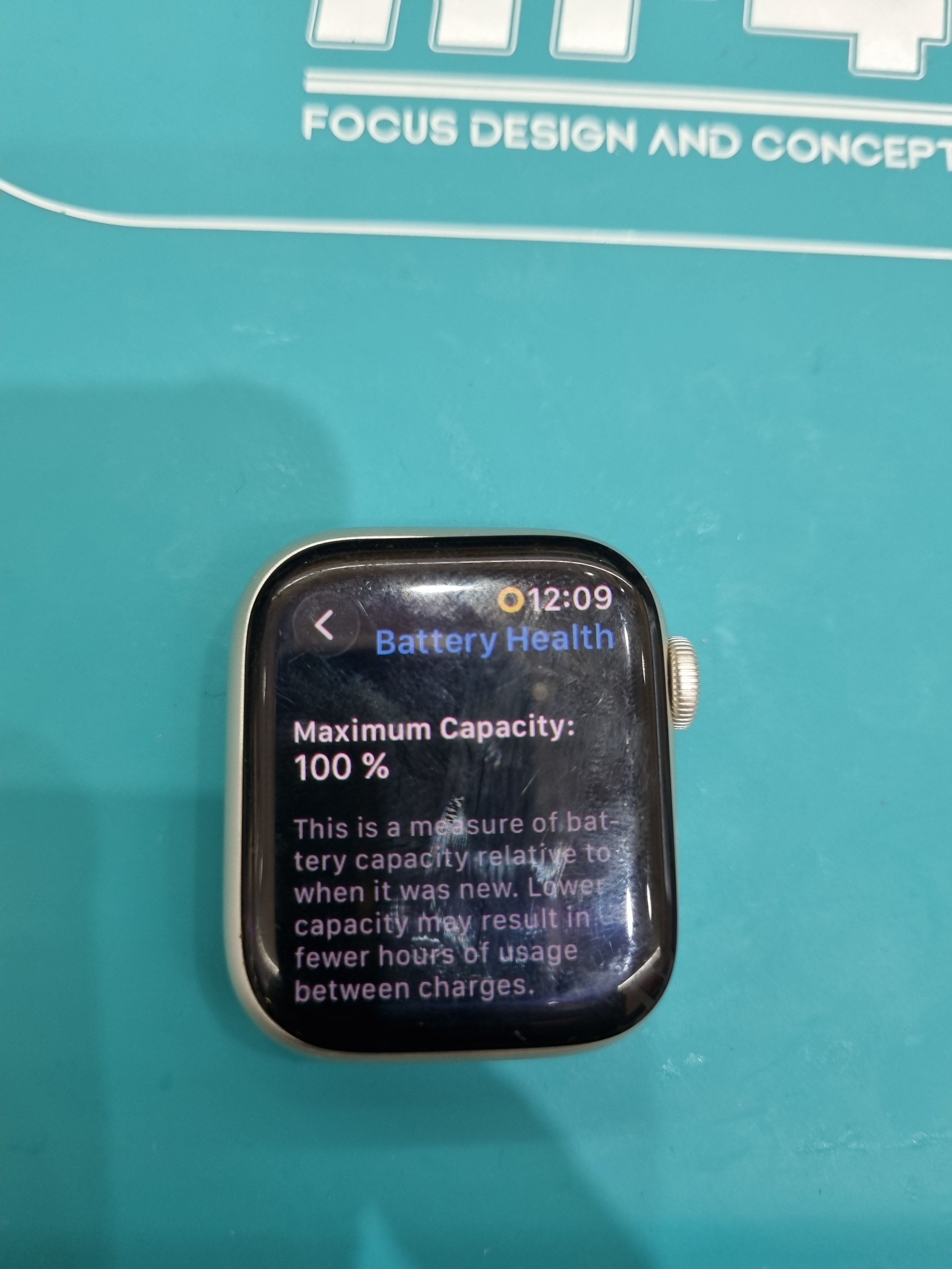 애플워치 7 41mm 교체 후 배터리 성능치 100% 회복 화면