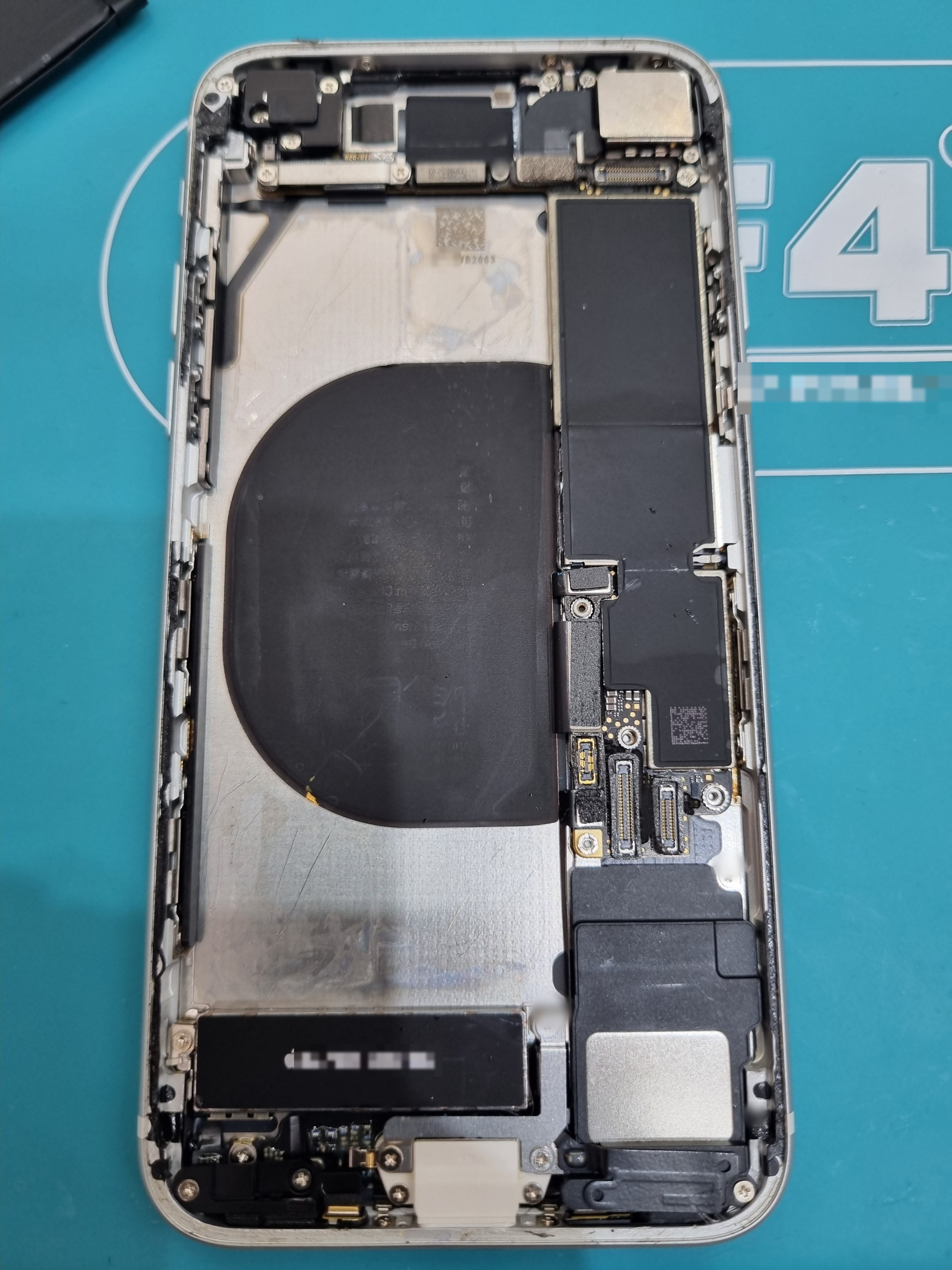 아이폰 SE2 (iPhone SE 2) 배터리 노화 80% 미만 → 30분 새 배터리 (목동점) 내부 분해 — 정밀 작업 단계
