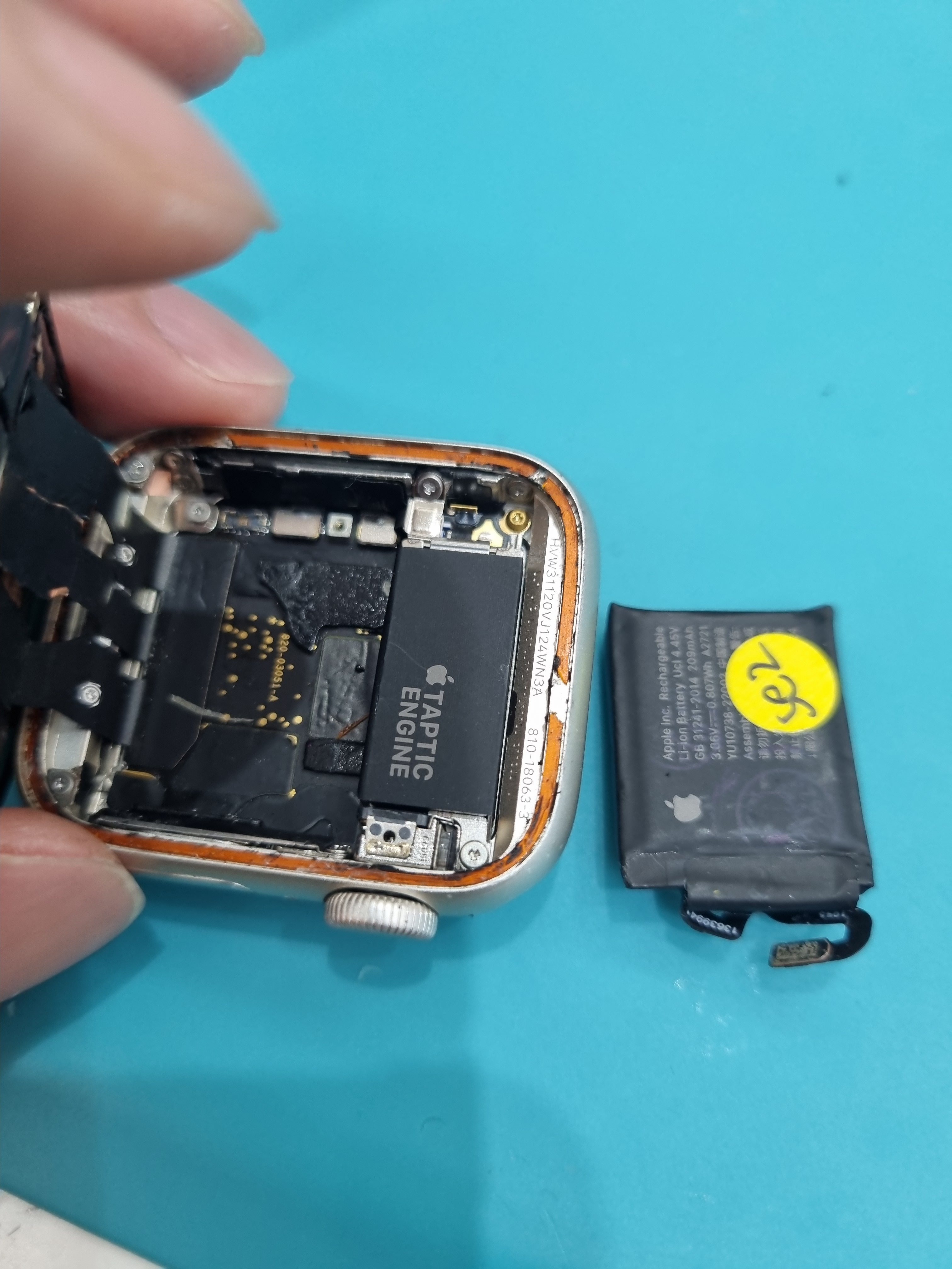 애플워치 SE2 (Apple Watch SE 2) 40mm 배터리 교체 비용 내부 분해 — 정밀 작업 단계